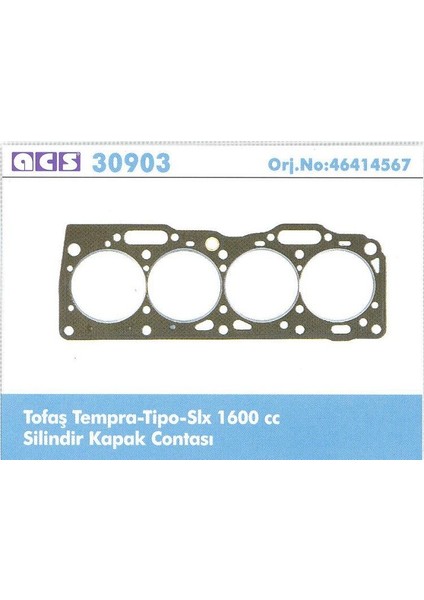 ACAR30903 - Silindir Kapak Contası Slx / Tempra Tıpo 1.6 Silikonlu
