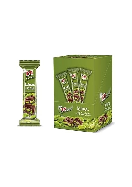 Çikolata İçibol Antep Fıstıklı Çikolata 30 gr x 12 Adet