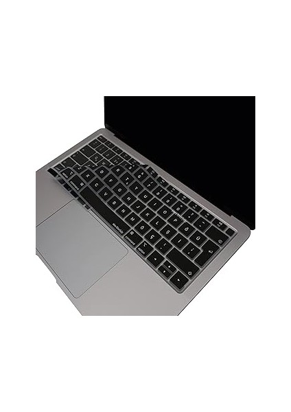 Mcstorey Laptop Macbook Air 13INÇ Klavye Koruyucu (Türkçe Q) Touchid'li A1932 Modeli ile Uyumlu Siy