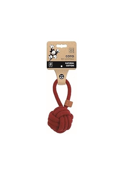 M-Pets Coto Kırmızı Loop Top 8cm Çekmeli Örgü Top Oyucak