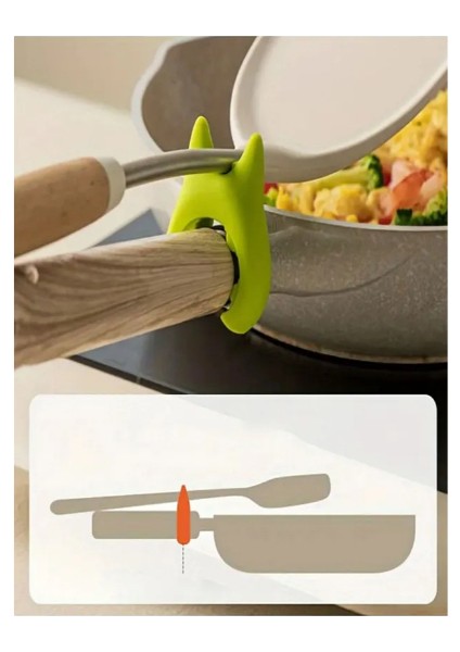 Büro Ev Ofis Mutfağı Için Silikon Tava Tencere Kaşık Tutucu Aparat