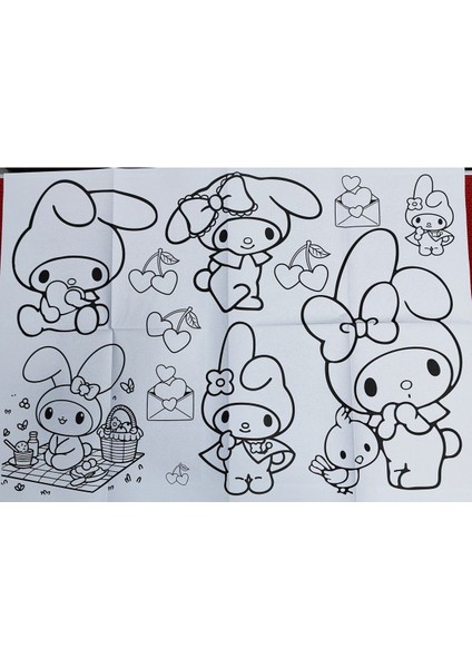 My Melody Figürlü Dev Boyama Kitabı (90CMX64CM) ve 12 Li Kuru Boya Kalemi fiyatları