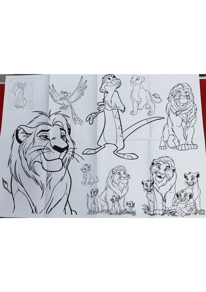 Aslan Kral Figürlü Dev Boyama Kitabı (90CMX64CM) ve 12 Li Kuru Boya Kalemi fiyatları