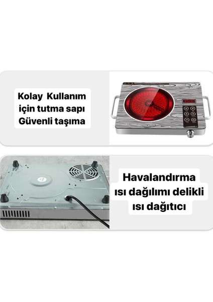 New Silver Crest 3500 Watt Isı Ayarlı Lazer Dokunmatik Elektrikli Indiksiyonlu Ocak Bakır Sargı fiyatları