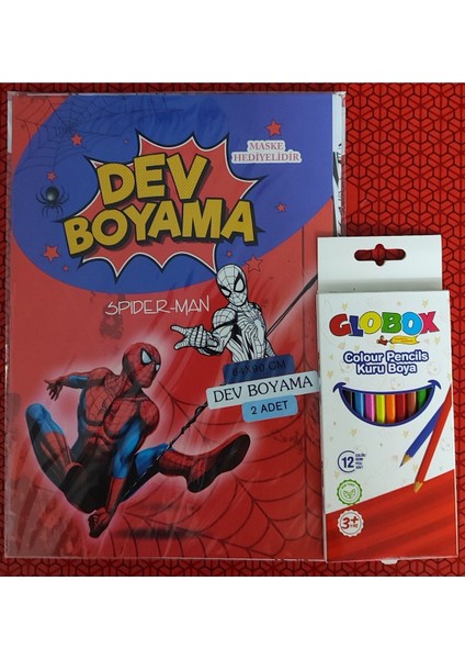 Örümcek A. Dev Boyama Kitabı (90CMX64CM) ve 12 Li Kuru Boya Kalemi