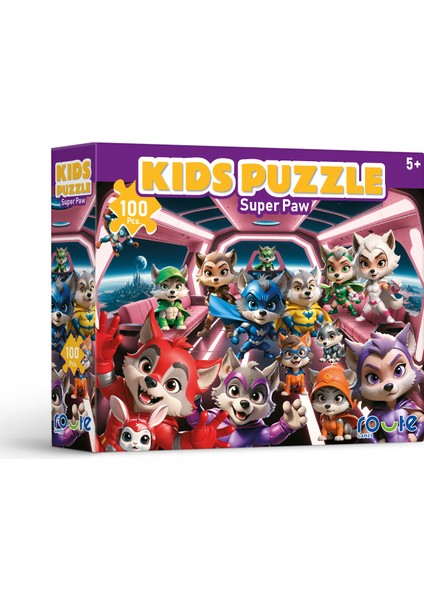 Süper Kahramanlar Çocuk Puzzle (100 Parça) 34×48 cm
