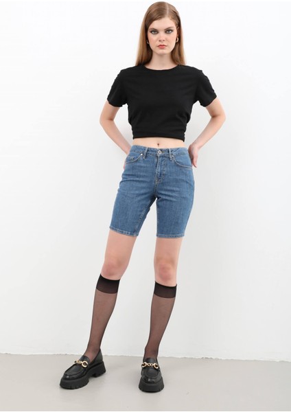 Kadın Jean Şort Mavi modelleri