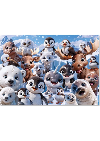 Kutup Hayvanları Çocuk Puzzle (100 Parça) 34×48 cm fiyatları