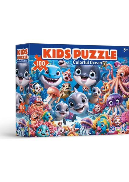 Renkli Okyanus Çocuk Puzzle (100 Parça) 34×48 cm