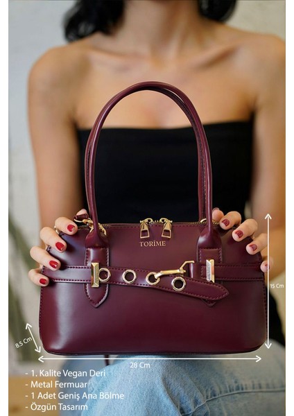 Kemer Detaylı Vegan Deri Kadın Çapraz Çanta