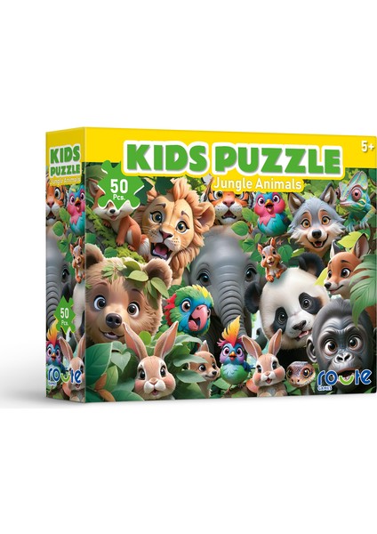 Orman Hayvanları Çocuk Puzzle (50 Parça) 34×48 cm