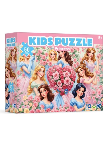 Prensesler Çocuk Puzzle (50 Parça) 34×24 cm