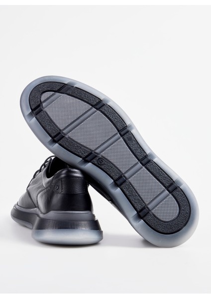 Deri Siyah Erkek Günlük Ayakkabı Aberde