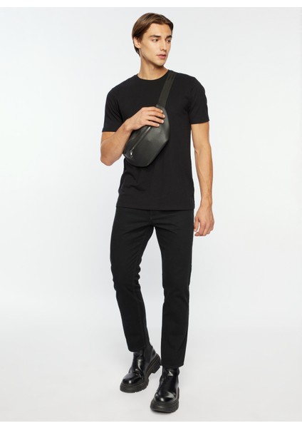 Normal Bel Straight Fit Paça Straight Siyah Erkek Denim Pantolon 499985