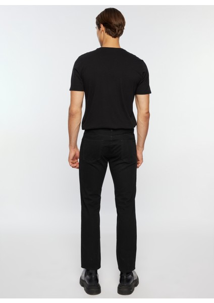 Normal Bel Straight Fit Paça Straight Siyah Erkek Denim Pantolon 499985 modelleri