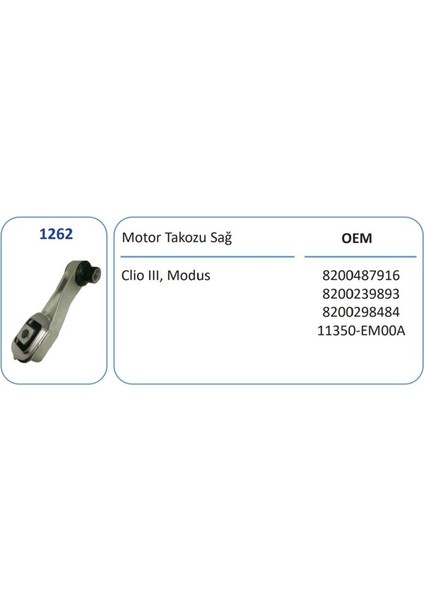 1262 - Motor Takozu Sag Clıo Iıı Modus 1,5dcı