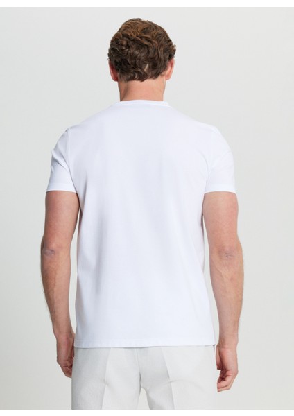 Bisiklet Yaka Düz Beyaz Erkek T-Shirt COE091252082_BYZ indirimleri