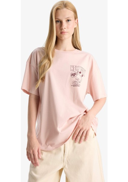 Coool Oversize Geniş Kalıp Sırt Baskılı Kısa Kollu Tişört F8748AX25AU modelleri