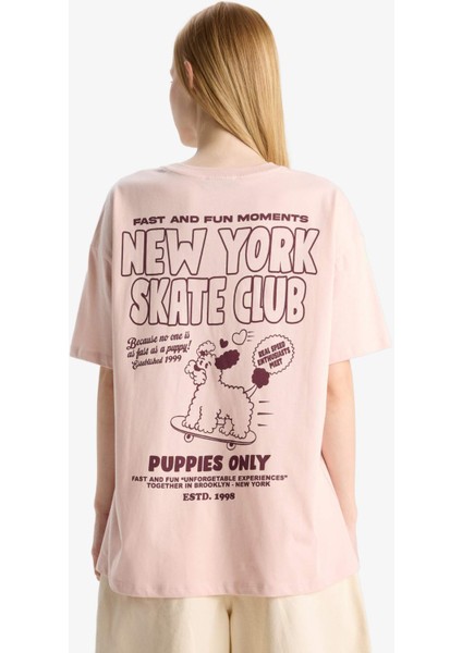 Coool Oversize Geniş Kalıp Sırt Baskılı Kısa Kollu Tişört F8748AX25AU