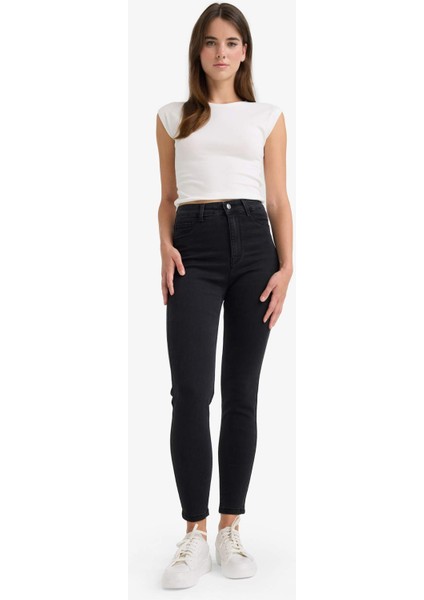 Yüksek Bel Bilek Boy Jean Pantolon B7498AX25AU fırsatları