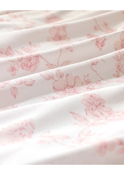 Tiny King Size %100 Pamuk Ranforce Baskılı Nevresim Takımı - Pudra