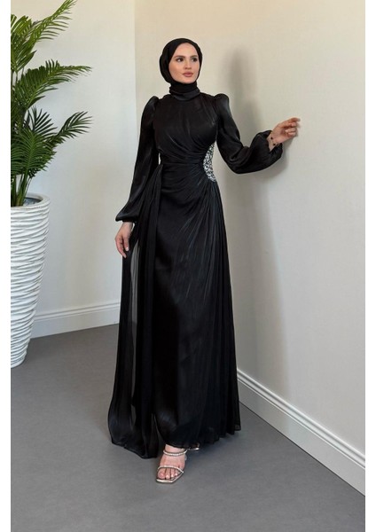 Nola Yanı Taşlı Jan Jan Abiye Siyah fiyatları