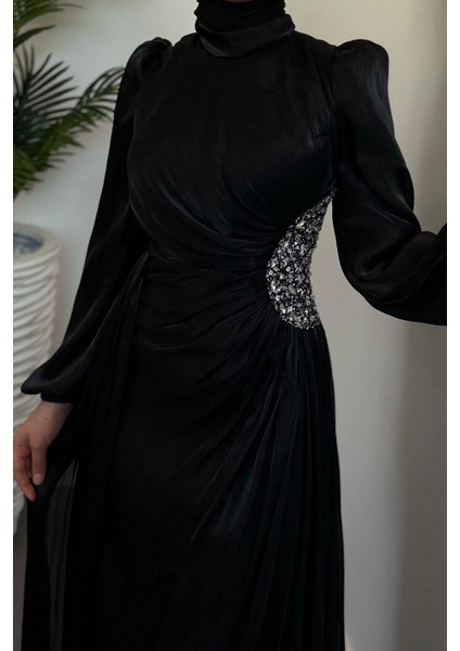 Nola Yanı Taşlı Jan Jan Abiye Siyah indirimleri