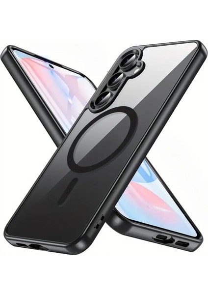 Samsung Galaxy A26 Uyumlu Kılıf Magsafe Wireless Şarj Özellikli Tam Renkli Sert Silikon Kapak