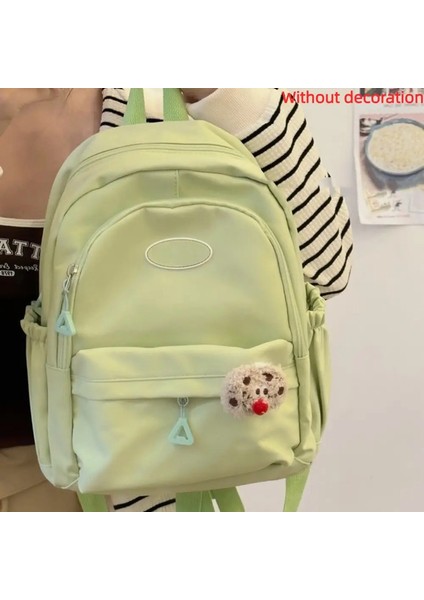Taşınabilir Büyük Kapasiteli Kadınlar Sırt Çantası Su Geçirmez Naylon Okul Sırt Çantası Hafif Düz Renk Öğrenci Sırt Çantası Kadınlar Renk: Yeşil (Yurt Dışından)