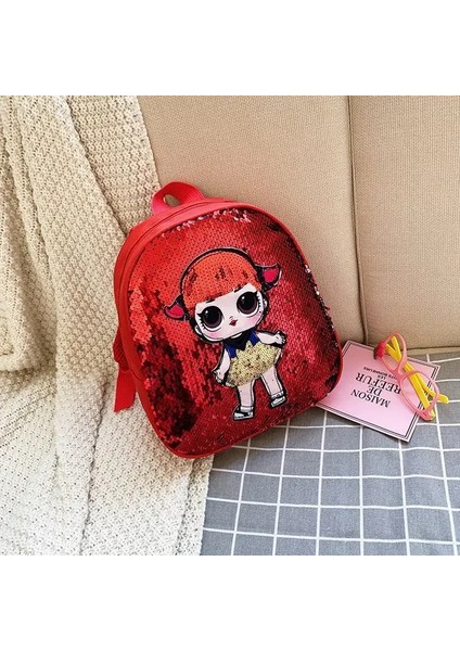 Sevimli Çocuk Sequin Sırt Çantası Çantaları 3-6 Yıllık Güzel Anaokulu Çocuk Okul Çantası Moda Karikatür Bebek Bebek Çanta Sokakları Renk: Kırmızı (Yurt Dışından)