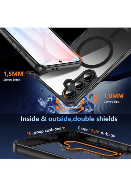Samsung Galaxy A55 Uyumlu Kılıf Magsafe Wireless Şarj Özellikli Tam Renkli Sert Silikon Kapak fiyatları