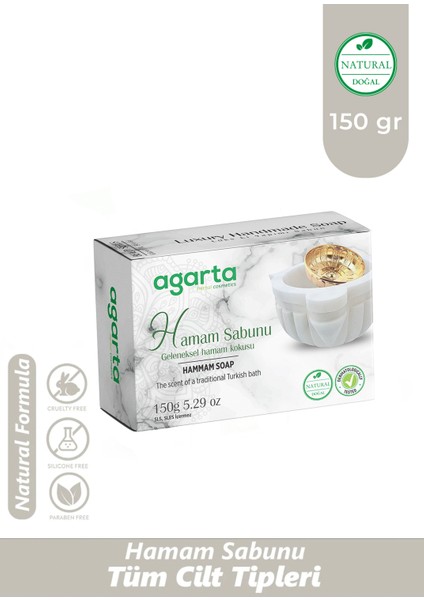 Doğal Hamam Sabunu 150 gr Cilt Yenileyici Etki Paraben ve Kimyasal İçermez