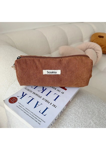 1 Adet Basitlik Öğrenci Kalem Çantası Erkek Kız Moda Estetik Seri Renk Serisi Kalem Kılıf Makyaj Çantası Okul Malzemeleri Renk: Kahverengi (Yurt Dışından)