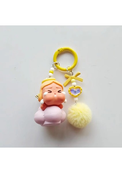 Kawaii Mini Crybaby Keychain Cartoon Creative Üç Boyutlu Bebek Okul Çantası Kolye Dekor Araba Ana Zinciri Kadınlar ve Erkekler Hediyeler Renk: 3 (Yurt Dışından)