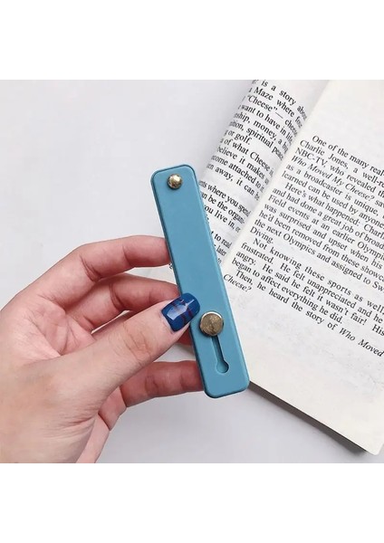 Bilek Band El Bant Parmak Kavrama Cep Telefonu Tutucu Stand Push Pull Pull Universal Sade Renk Telefon Soket Tutucu IPhone Xiaomi Renk: Mavi (Yurt Dışından)