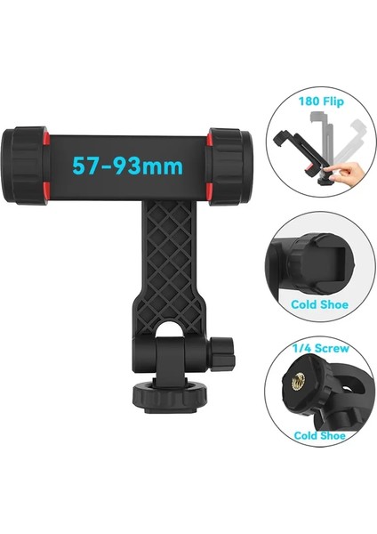360 Derece Cep Telefonu Klipsi Samsung iPhone Renk Için 1/4 Vidalı Cep Telefonu Tutucu Tripod Montaj Montajı Tripod Adaptörü ile Uyumlu: Tip 3 (Yurt Dışından)