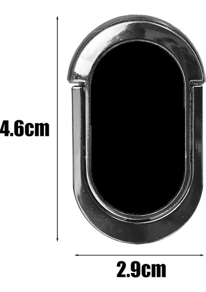 Lüks Metal Cep Telefonu Soketi Tutucu Evrensel 360 Derece Döndürme Parmak Yüzük Desteği Manyetik Araba Braketi Stand Accessoriescolor: Siyah A (Yurt Dışından)