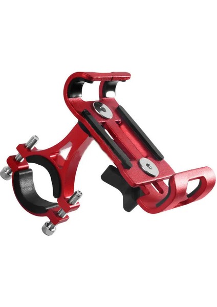 Metal Motosiklet Bisiklet Telefon Tutucu Alüminyum Alaşım Anti-Slip Braket Gps Klipsi Tüm Smartfhonescolor Için Evrensel Bisiklet Stand Desteği: Kırmızı Dönüş Yok (Yurt Dışından)