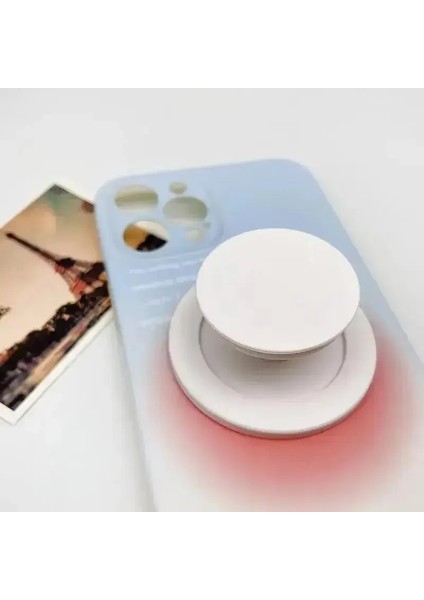 Manyetik Katlanır Cep Telefonu Kavrama Tutucu Soket Cep Desteği Magsafe iPhone Mac Samsung Güvenli Yüzük Parmağı Genişletme Stand Renk: Beyaz (Yurt Dışından)