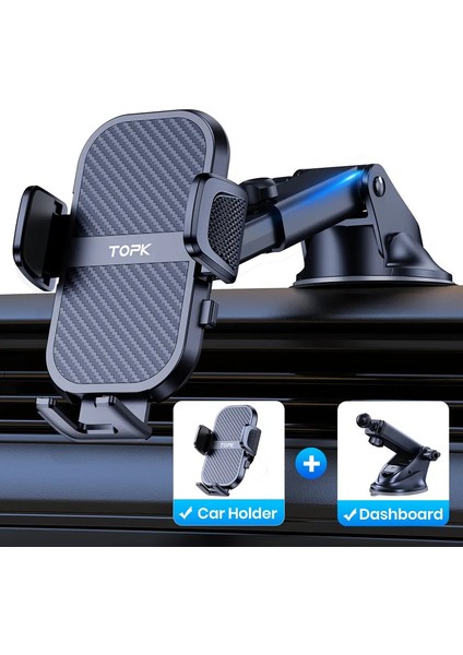 Topk Araba Telefon Tutucusu Süper Kararlı Araba Telefon Montajı Araç Gösterge Tablosu/ön Cam/hava Havalandırma Hava Havalandırma Tüm Cep Telefonu Rengi: Gösterge Tablosu (Yurt Dışından)