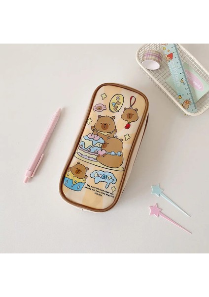 Kawaii Karikatür Sevimli Capya Kalem Kılıfı Öğrenci Büyük Kapasiteli Kırtasiye Çantası Çocuk Kalem Kılıfı Dıy Masaüstü Buggy Bagcolor: Kahverengi (Yurt Dışından)