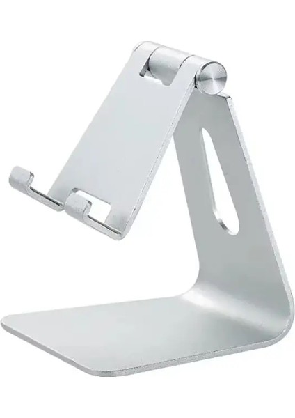 Masaüstü Cep Telefonu Tutucu Stand, Beşik, Dock, Telefon Tablet Tutucu, Alüminyum Ayarlanabilir Masaüstü Stand Renk: Silver-2 (Yurt Dışından)