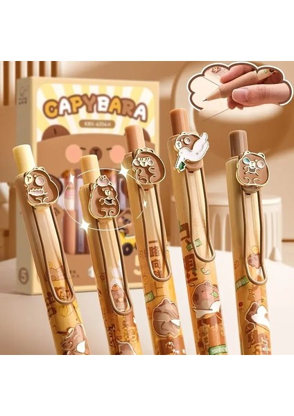 Büyük Kapasiteli Kalem Çantası Capya Çizgi Film Broşlar ile Broşlar ile Tuval Kırtasiye Tutucu Çanta Klipler Anahtarlıklar Çocuk Kalem Kılıfı Renk: 5 Adet Kalem (Yurt Dışından)