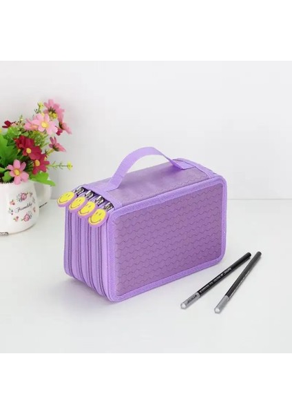 48 Slot Okul Kalem Kılıfları Kızlar Için Malzemeler Erkek Kalem Casces Kırtasiye Organizatörü 3 Bölme Kalem Kutusu Kılıf Çantası Acsesories Renk: 72 Yuva Mor (Yurt Dışından)