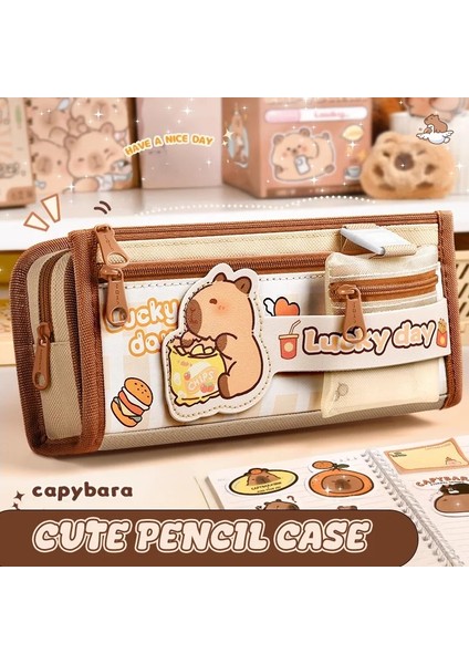 Inkpals Sevimli Peluş Capyas Kalem Kılıfı Büyük Kapasite Capia Çocuk Kawaii Okul Kılıfları Büyük Okula Dönüş Kalem Bagcolor: Capya Case (Yurt Dışından)