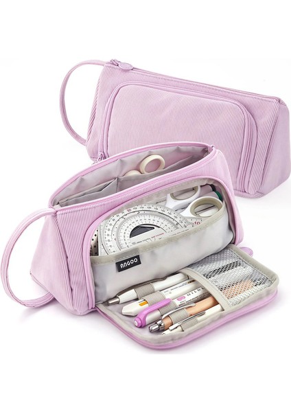 Büyük Kapasiteli Üçgen Kalem Kılıfı, Çok Işlevli Kalem Çantası, Taşınabilir ve Dalı Tasarım, Öğrenciler Için Uygun Yetişkinler Renk: Lavanta (Yurt Dışından)