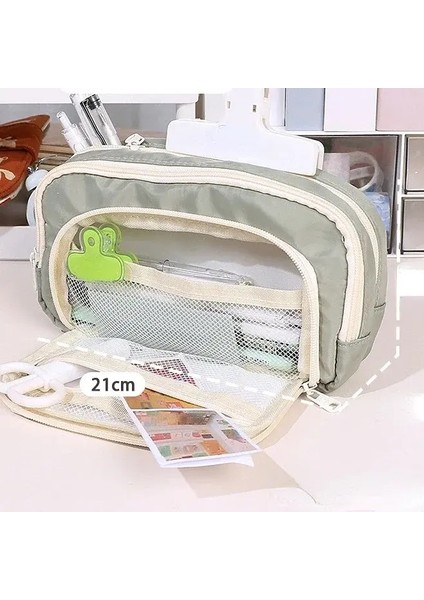 3 Katmanlar Büyük Kapasiteli Kalem Torbası Estetik Kalem Kasa Büyük Kırtasiye Çantası Fermuarlı Kalem Çantası Çocuklar Kalem Çantası Okul Malzemeleri (Yurt Dışından)