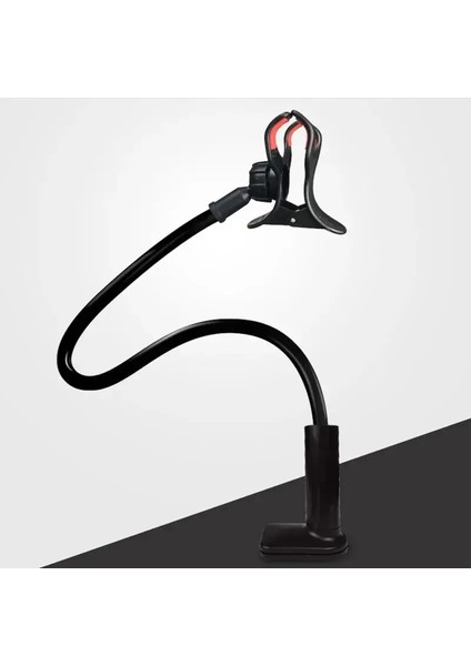 360 Klip Cep Telefonu Tutucu Stand Taşınabilir Esnek Tembel Yatak Masaüstü Braket Akıllı Telefonlar Masa Yatak Montajı Stand Base Desteği 75CM Renk: Siyah (Yurt Dışından)
