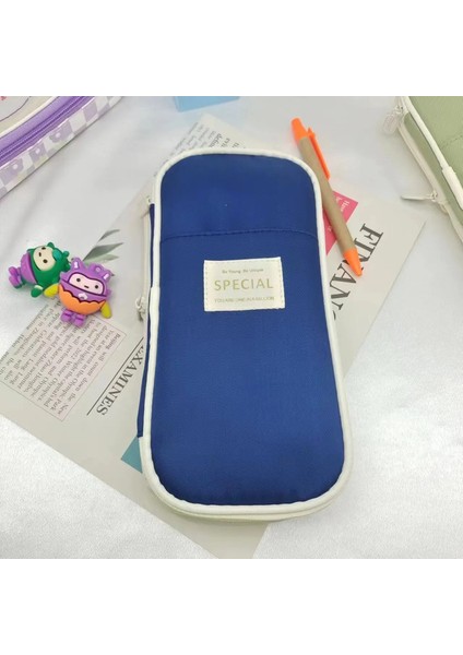 Geri Çekilebilir Kalem Kılıfı Mor Büyük Kapasiteli Kalem Kutusu Pembe Kalem Kılıfı Çok Fonksiyonlu Kırtasiye Kutusu Renk: Donanma (Yurt Dışından)