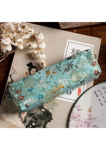 Retro Kalem Kılıfı Kawaii Kırtasiye Kalemlik Kalem Nakış Kalemi Kılıfı Altın Iplik Pantolon Okul Malzemeleri Kalemler Kılıf Renk: Gu Lan (Yurt Dışından)